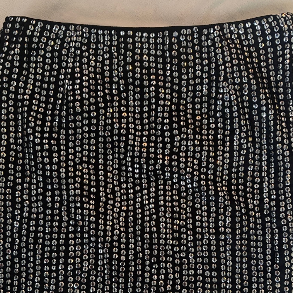 French Connection Black and Silver Sequin Mini Skirt - Picture 2 of 7
